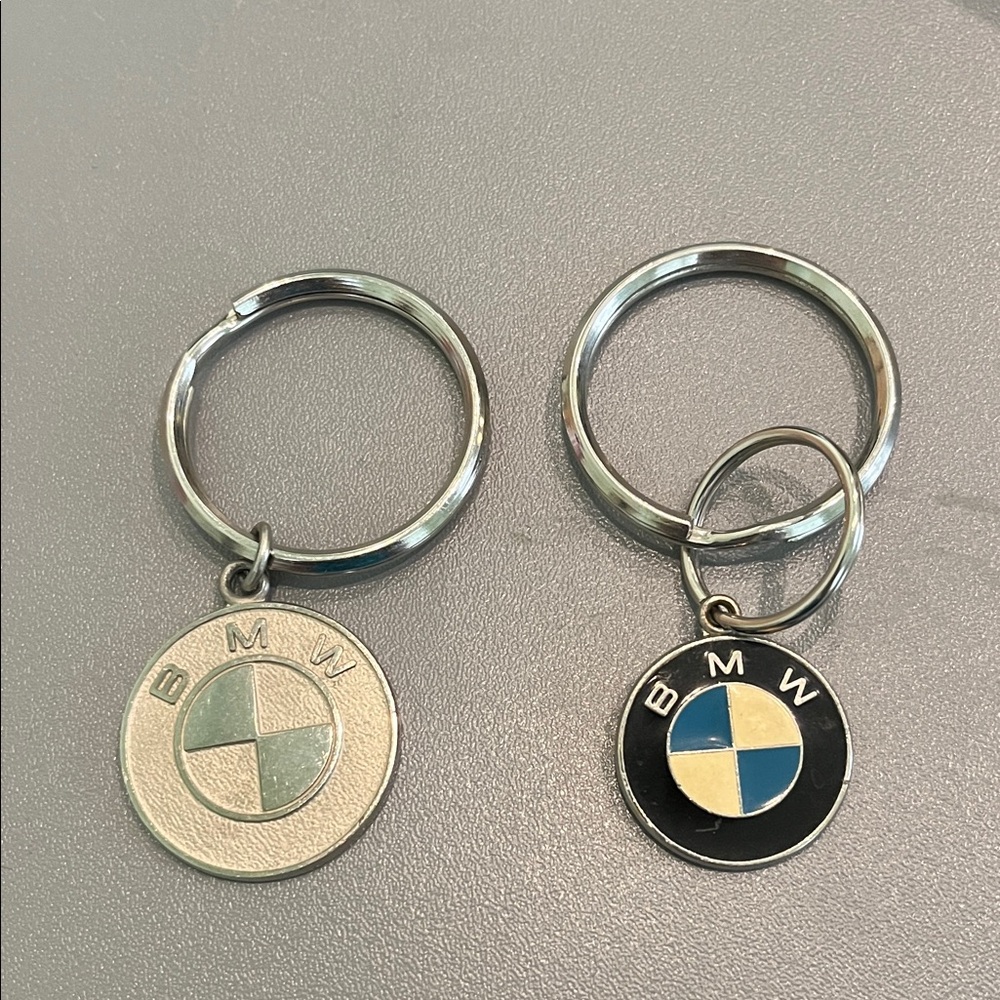 BMW Emblem Keychain Duo in Silver and Blue